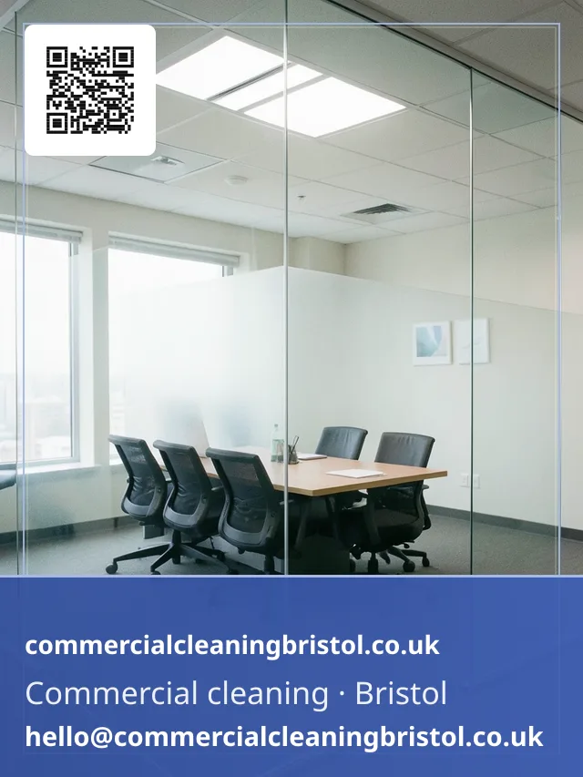 Glass meeting-room wall wiped streak-free between bookings