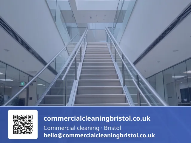 Stairwell handrail run wiped continuously down four flights