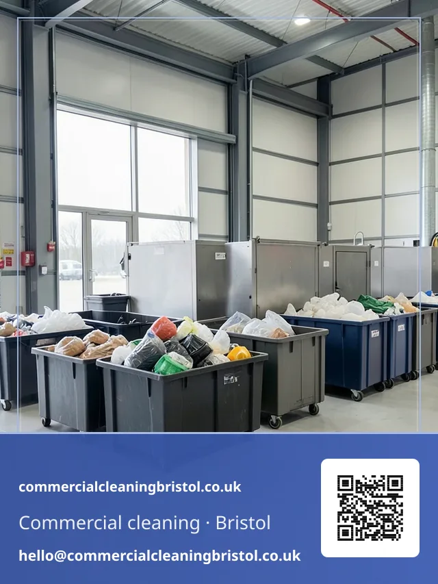 Waste-stream separation programme in action across a large loading-bay compactor area