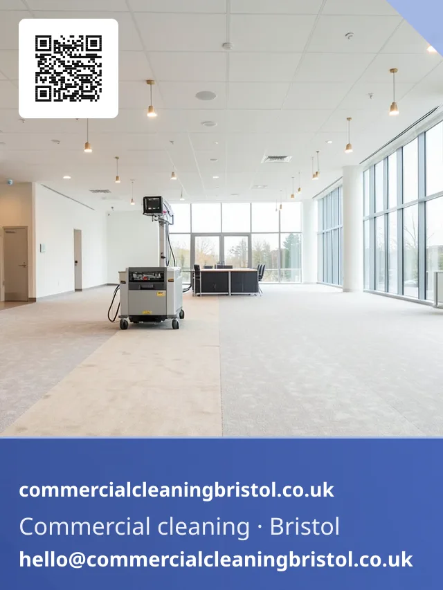 Carpet extraction machine working a wide conference-floor expanse in slow parallel passes