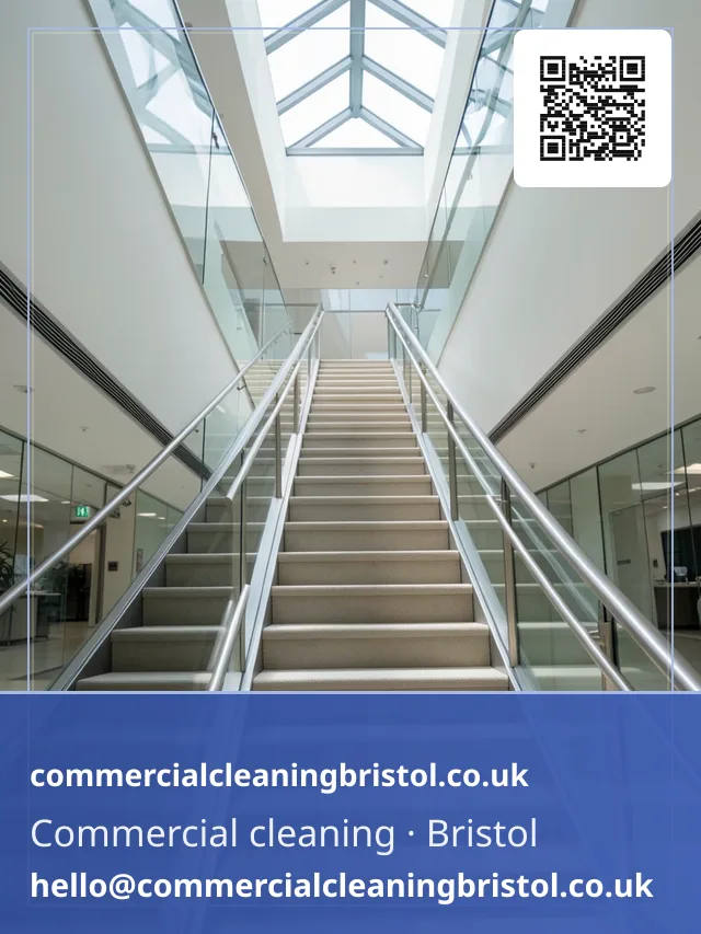 Stairwell handrail run wiped continuously down four flights