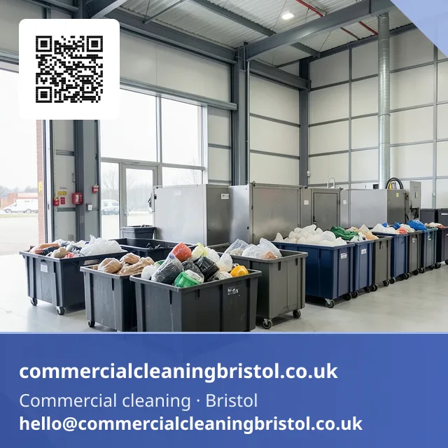 Waste-stream separation programme in action across a large loading-bay compactor area