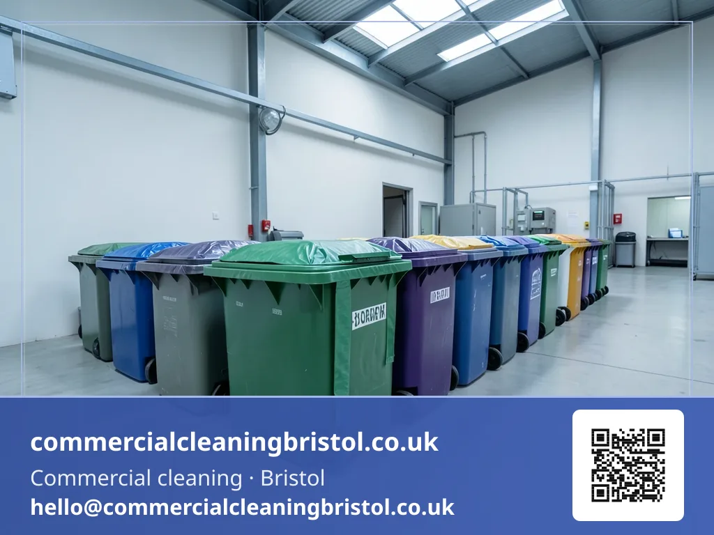 Waste segregation audit carried out along a row of bins
