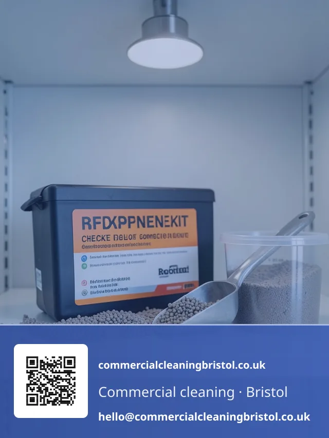 Spill-response kit checked for completeness on a storeroom shelf