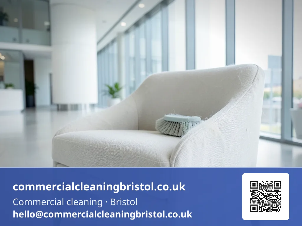 Reception chair's upholstery preventively brushed with a soft-bristle attachment