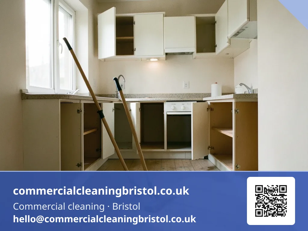 Void flat's kitchen floor mopped ahead of a new tenant moving