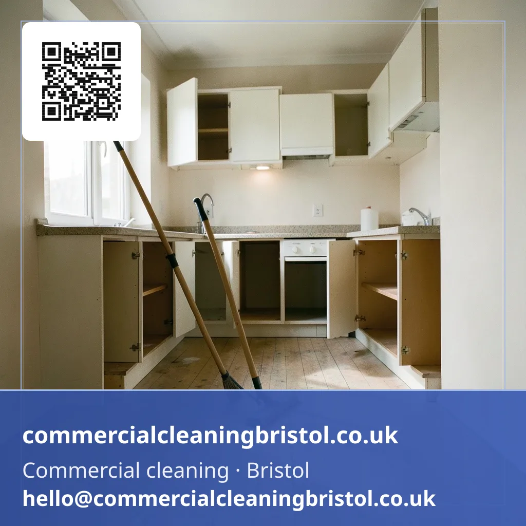 Void flat's kitchen floor mopped ahead of a new tenant moving