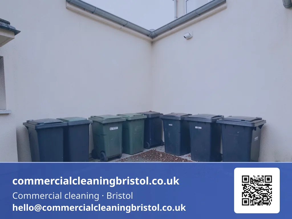 Bin-store area swept clear of loose debris