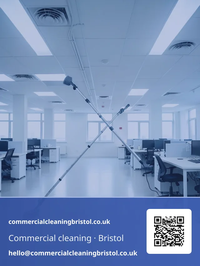 Telescopic dusting pole sweeping along a run of ceiling vents and light fittings in one long continuous stroke