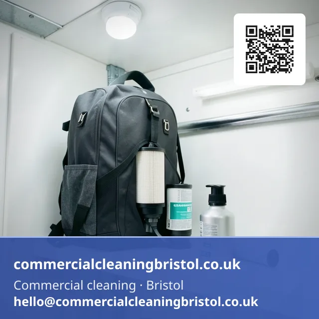 New high-capacity backpack vacuum with a fresh filter cartridge being fitted