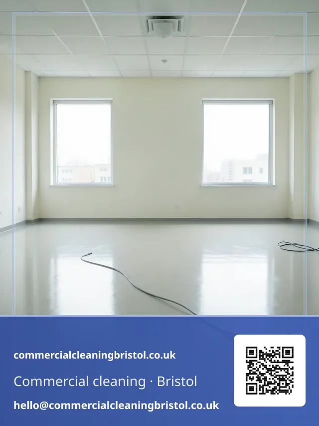 Empty office suite's floor buffed to a fresh sheen ahead of a new tenant's fit-out