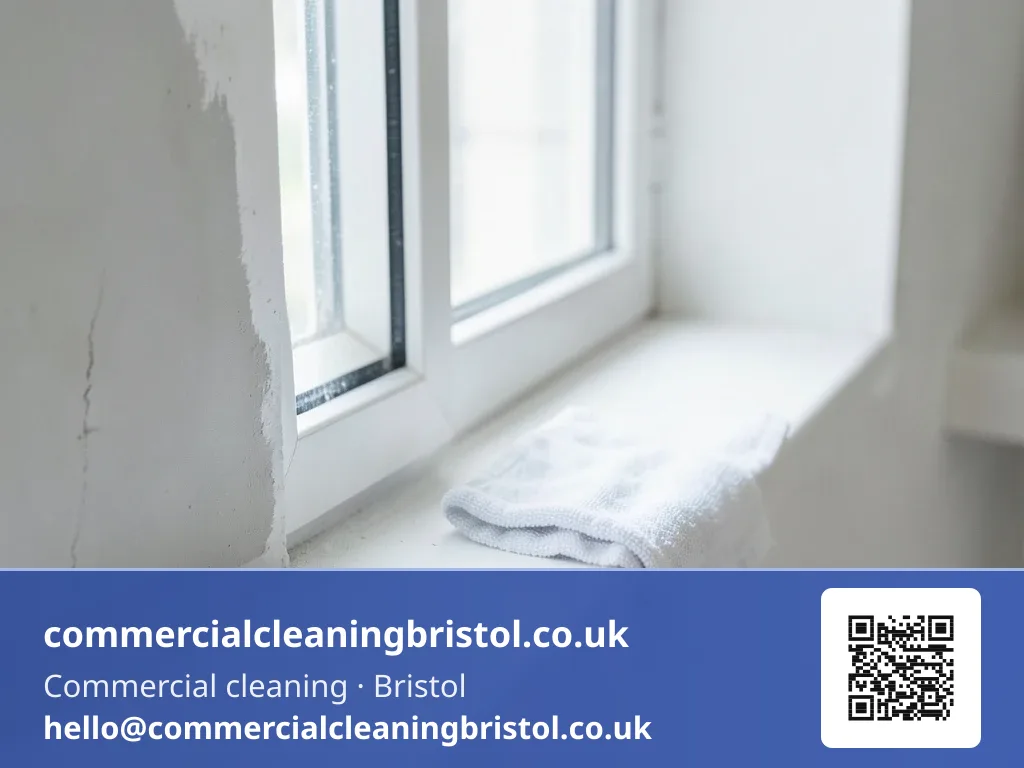 Window reveal wiped clean after plastering work