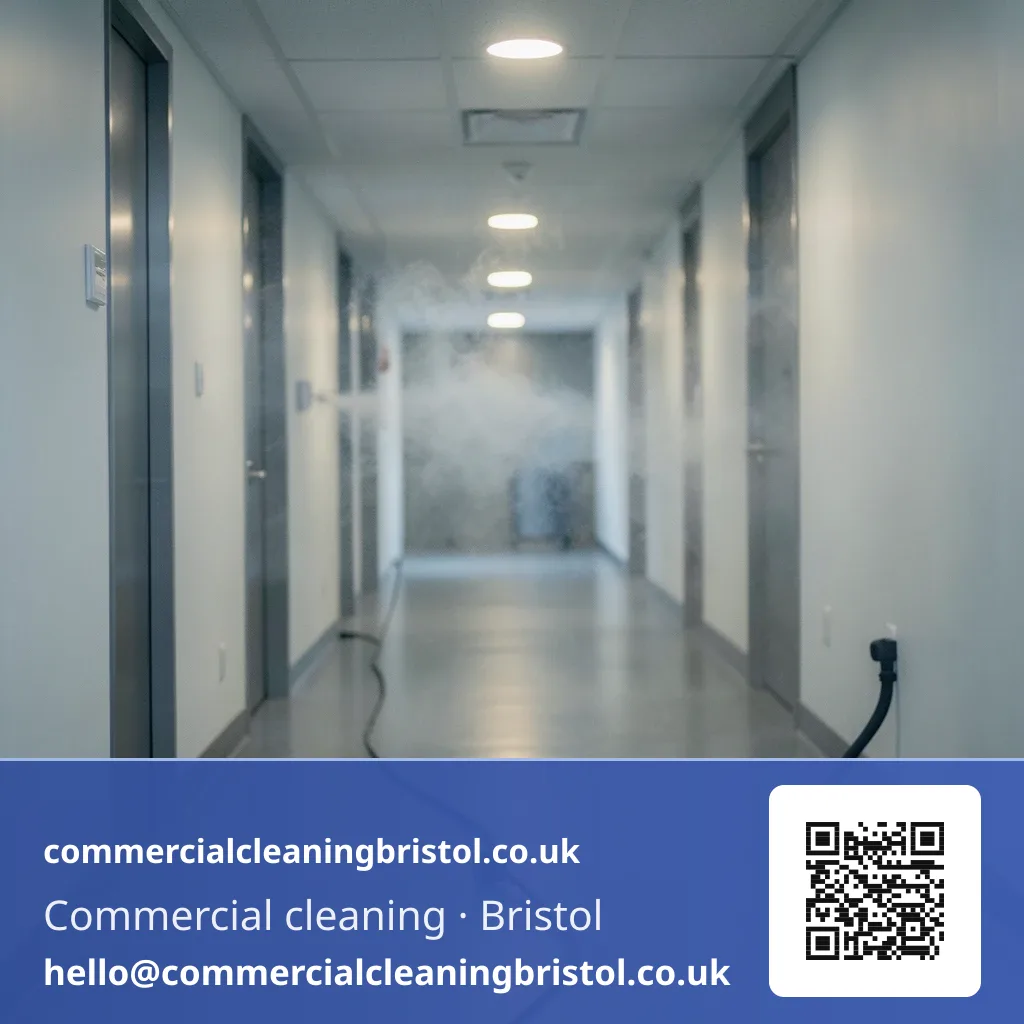 Odour-treatment fogging machine deployed after a plumbing issue